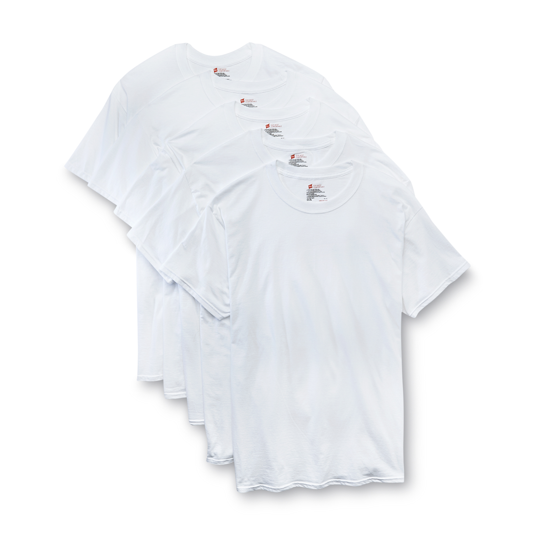 Hanes Men's Short Sleeve Crew Neck Tagless T-Shirt - 5 Pk.
