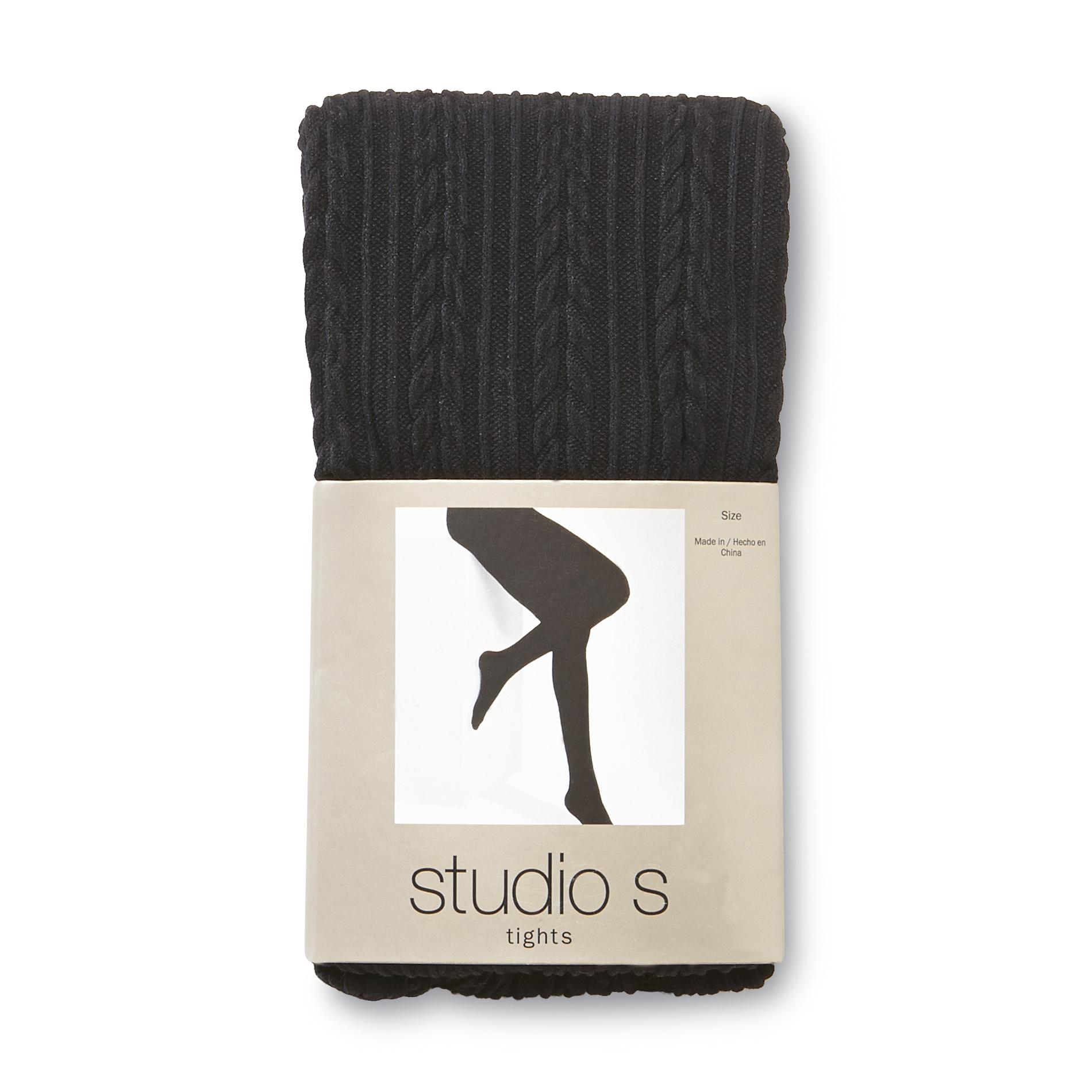 Studio S Women's Tights - Textured Cable Knit