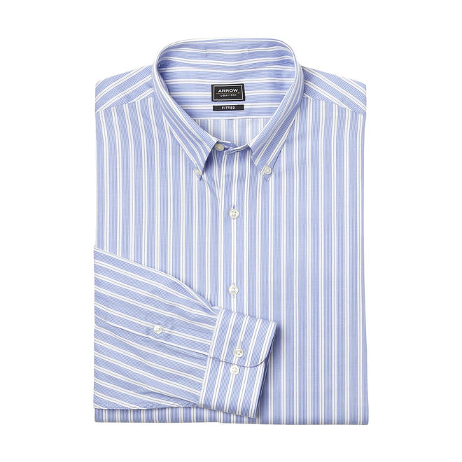 Arrow Men's Fitted Dress Shirt Striped