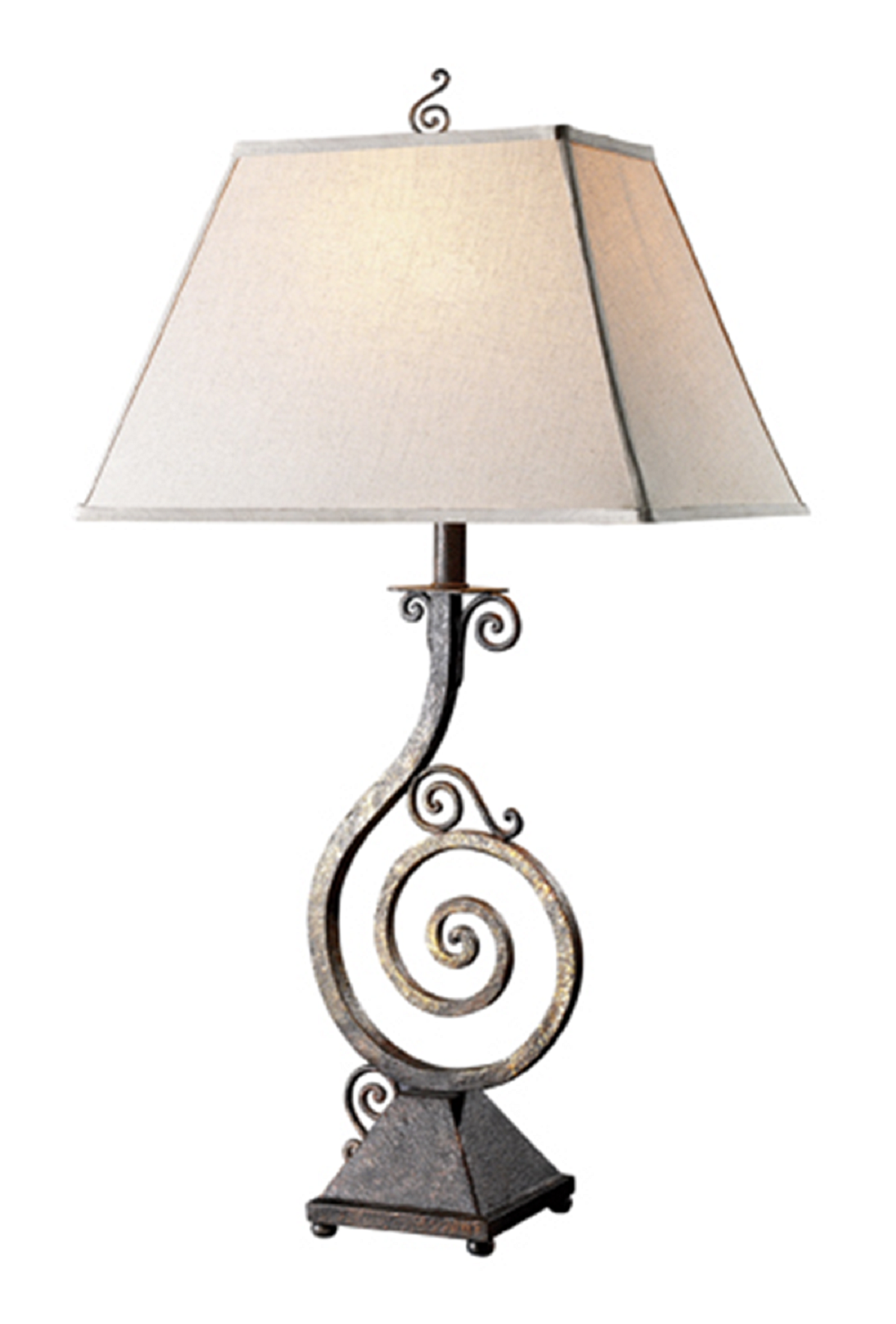Elegant Designs Pinwheel Scroll Table Lamp with Burnt Copper Finish