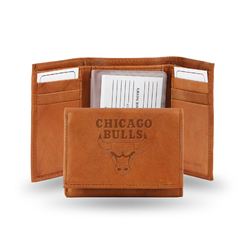 Rico 4" Brown NBA Chicago Bulls Embossed Trifold Wallet