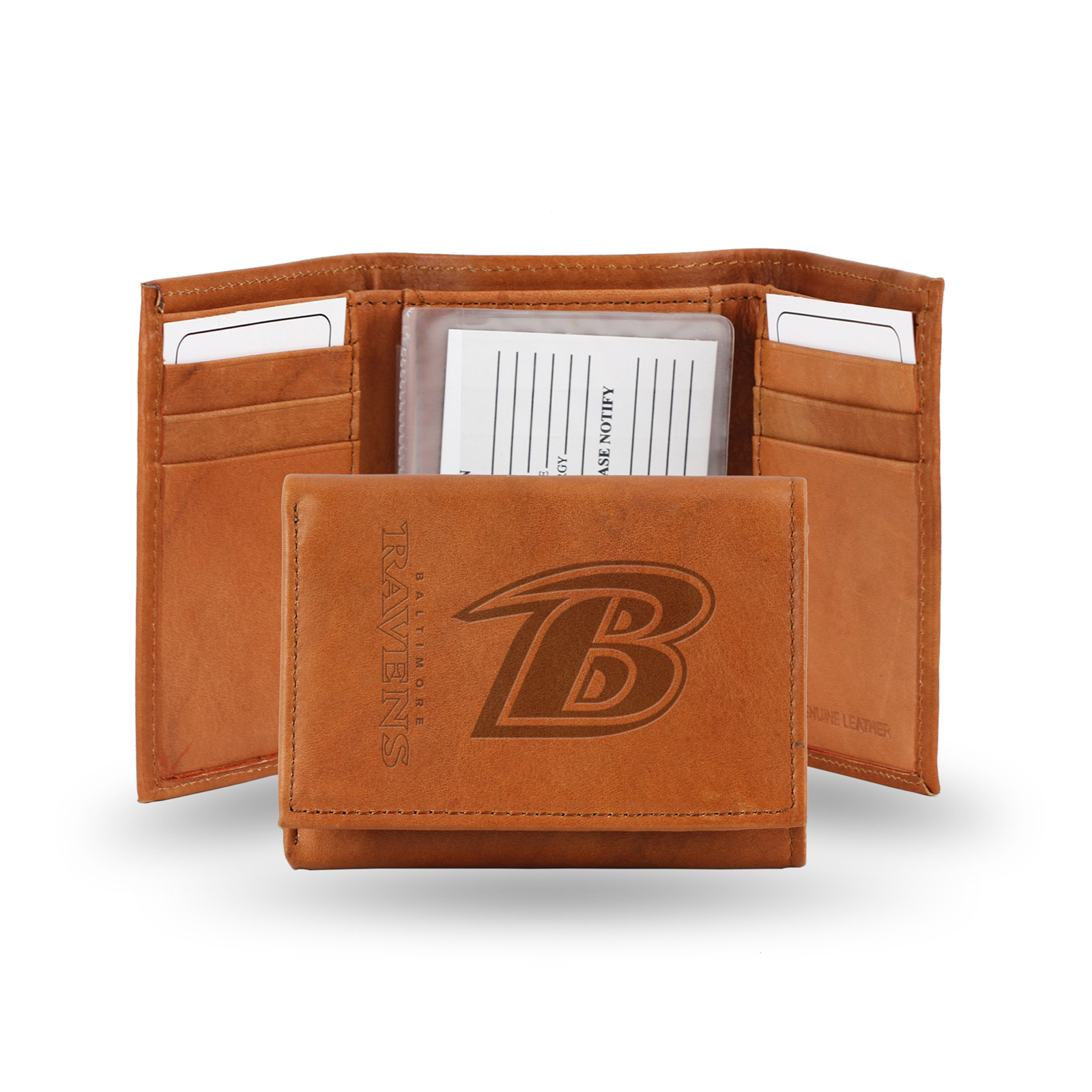 Rico NFL Baltimore Ravens Embossed Leather Tri-fold Wallet