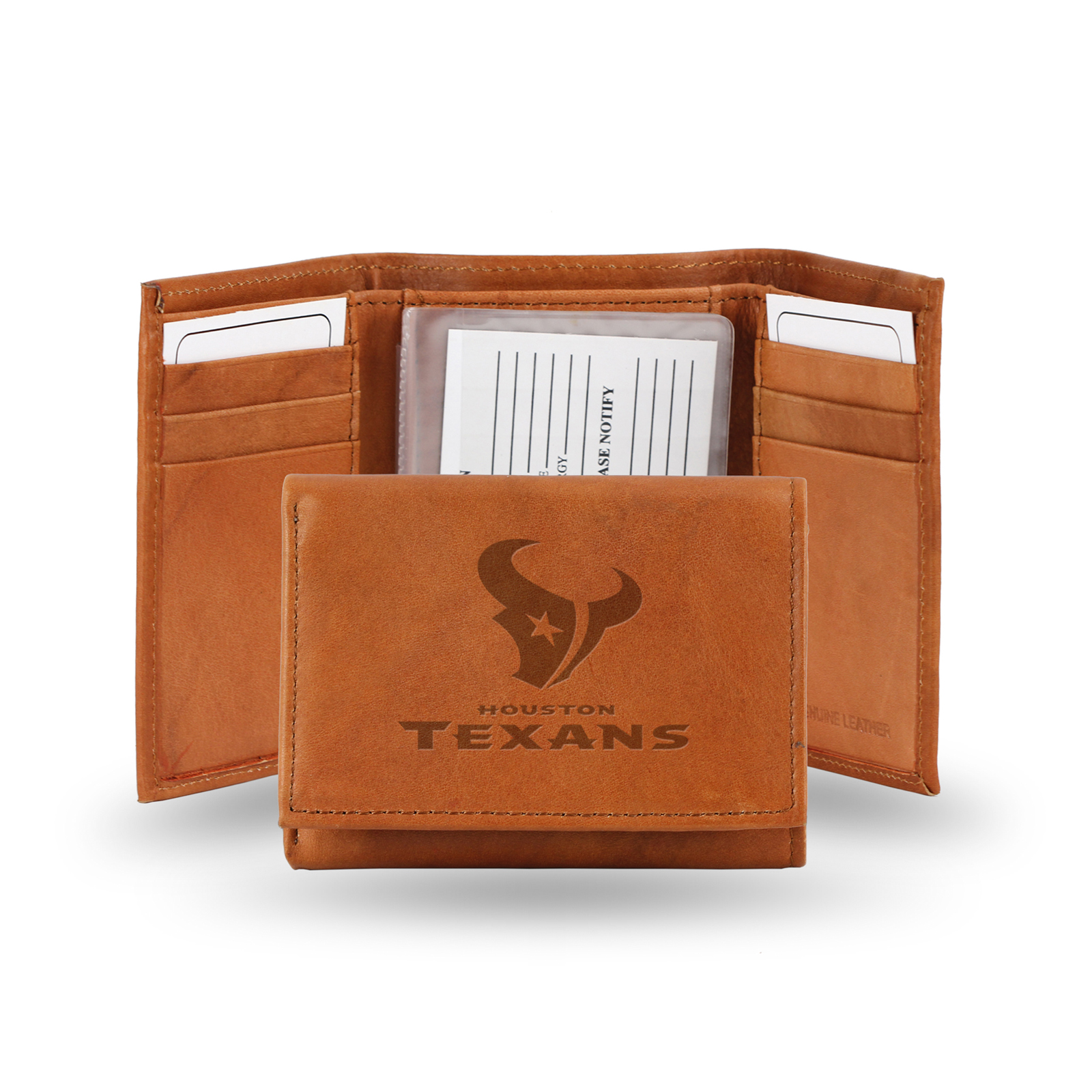 Rico NFL Houston Texans Embossed Leather Tri-fold Wallet