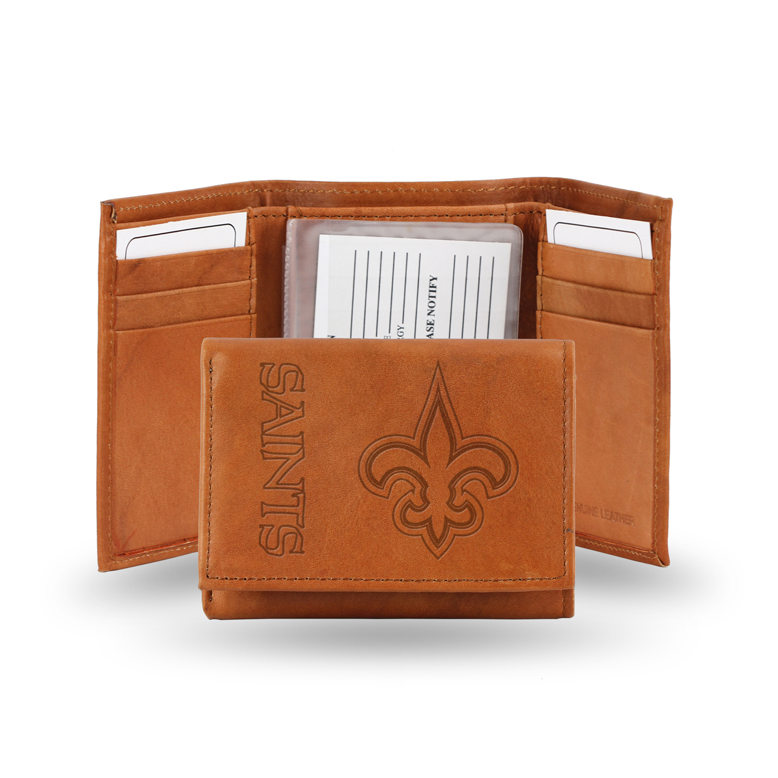 Rico NFL New Orleans Saints Embossed Leather Tri-fold Wallet