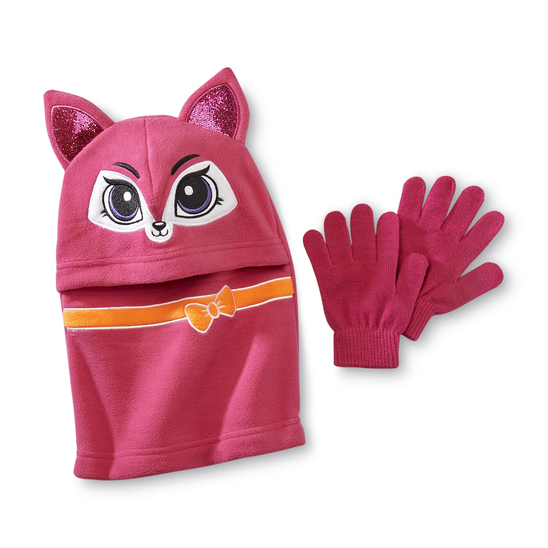 Joe Boxer Girl's Face Mask Hat & Gloves - Fox