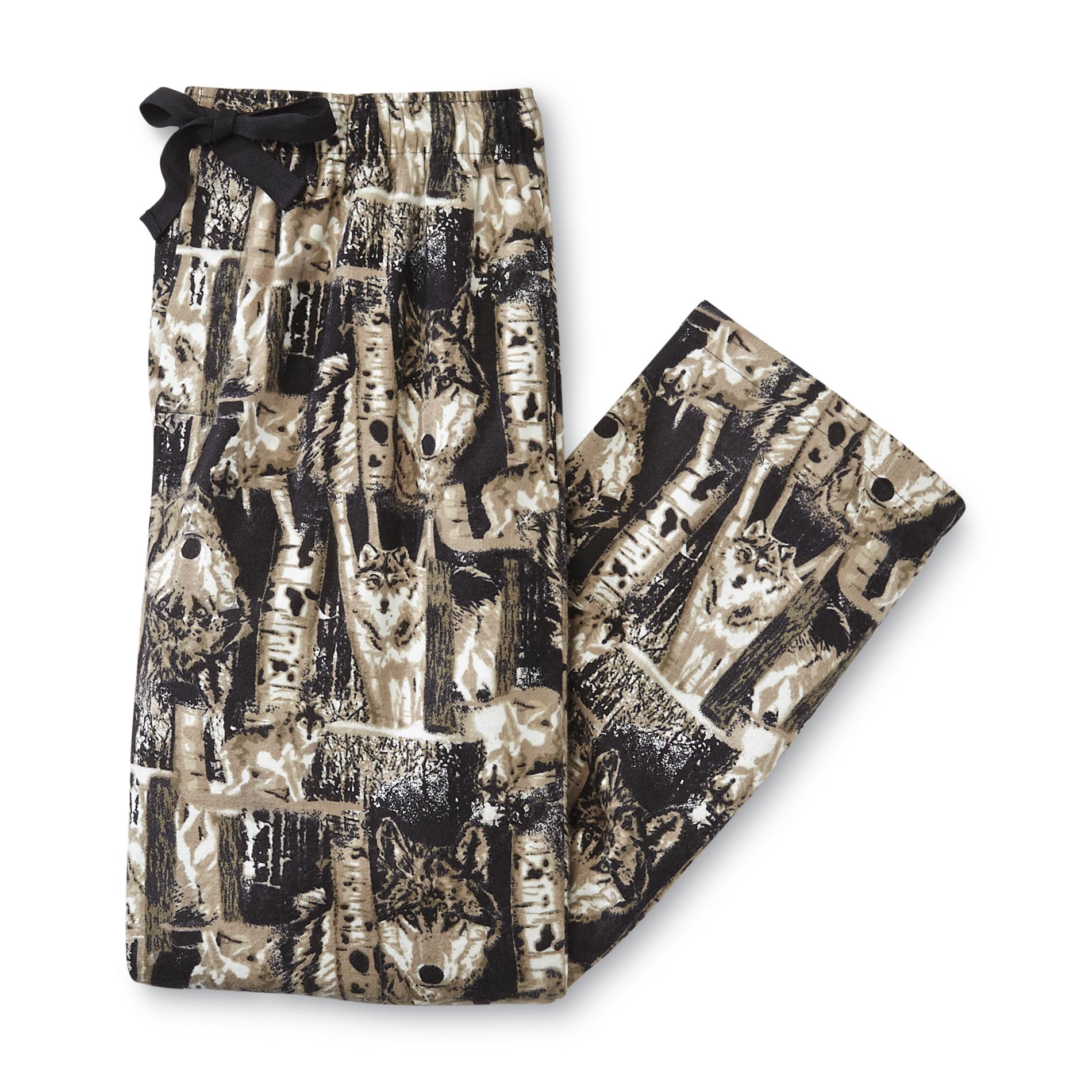 Covington Men's Flannel Pajama Pants - Wolf Camo