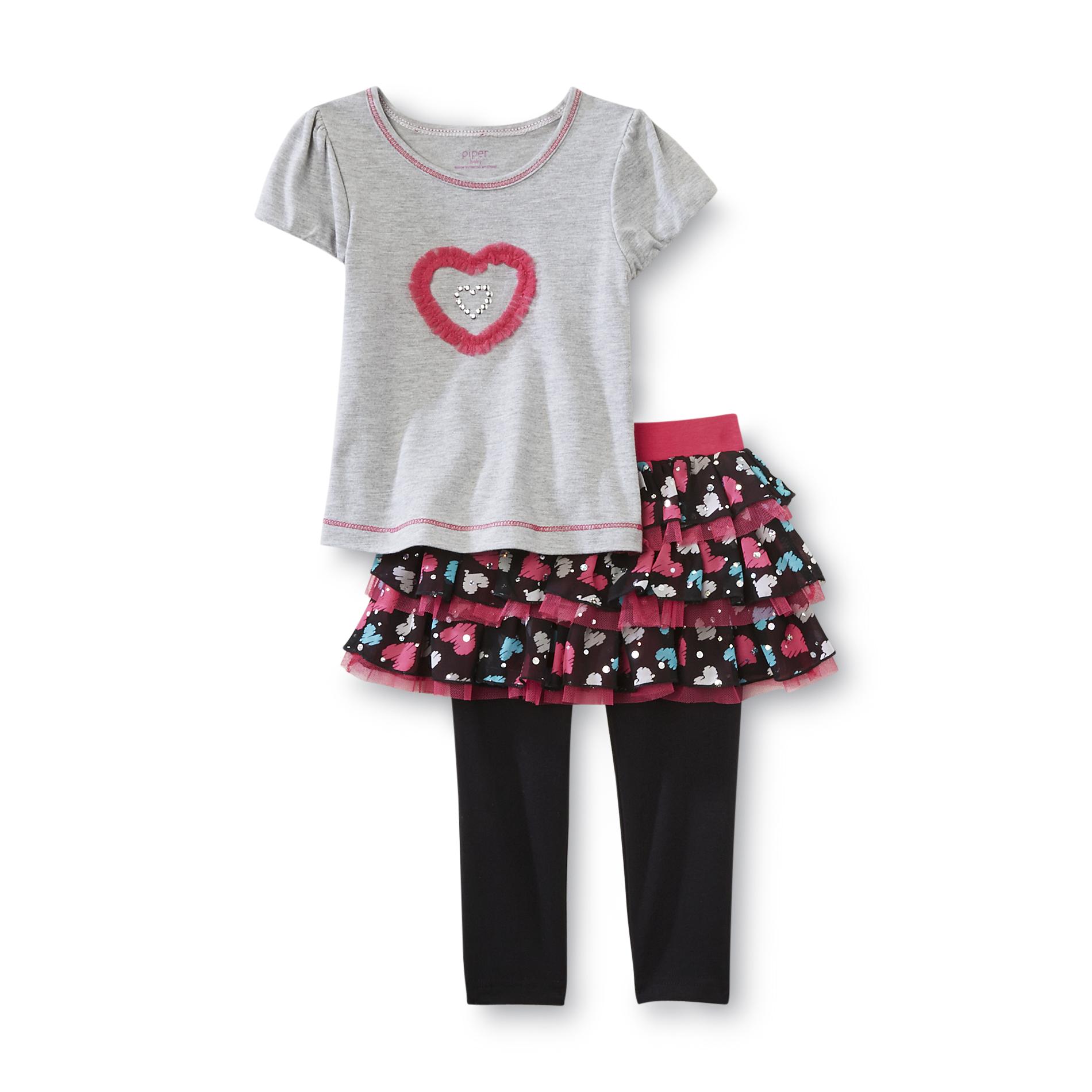 Piper Infant & Toddler Girl's Skeggings Set - Heart