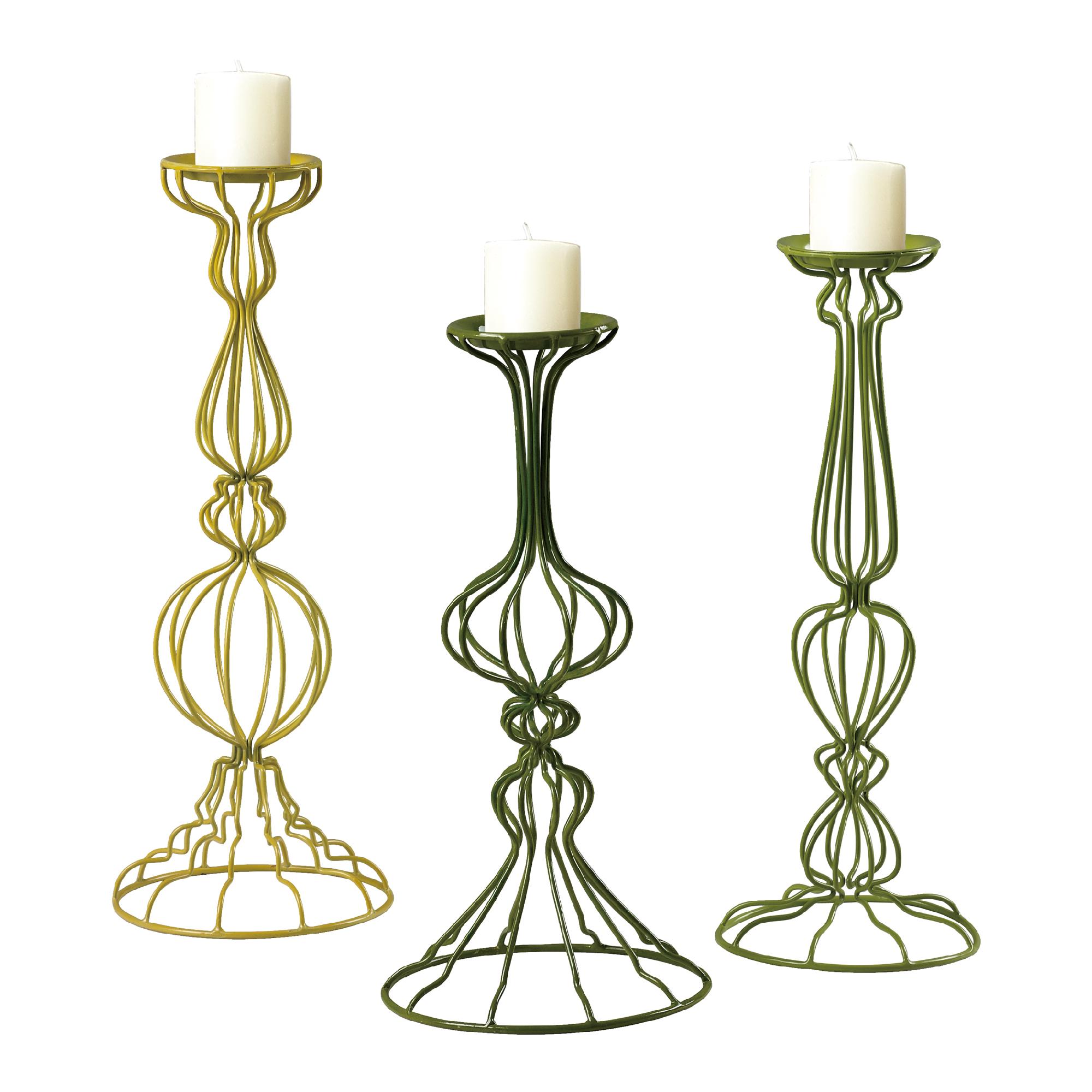 Sterling Industries Set of 3 Colored  Metal Candle Holders