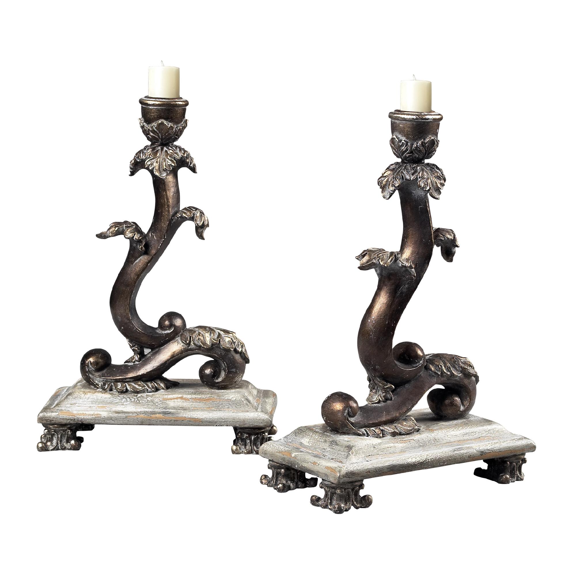 Sterling Industries Set Of 2 Scroll Candle Holders
