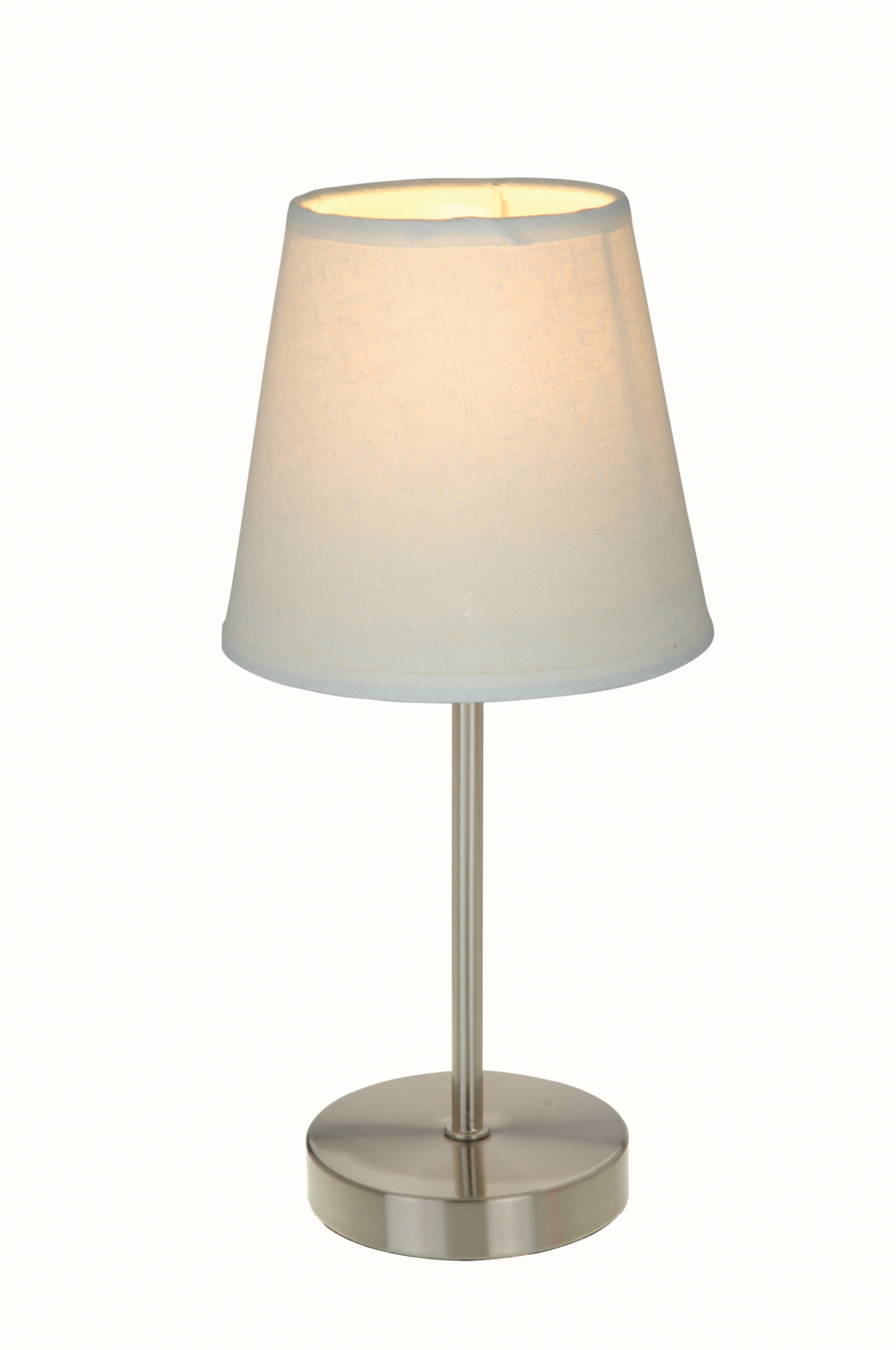 Simple Designs Sand Nickel Basic Table Lamp with White Shade