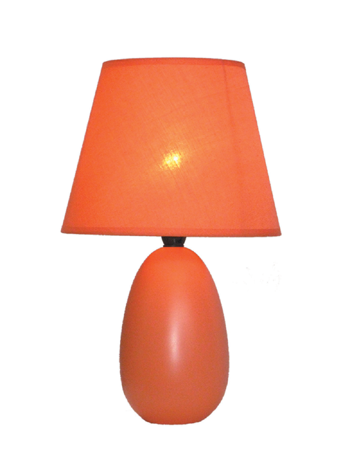 Simple Designs Small Orange Oval Ceramic Table Lamp