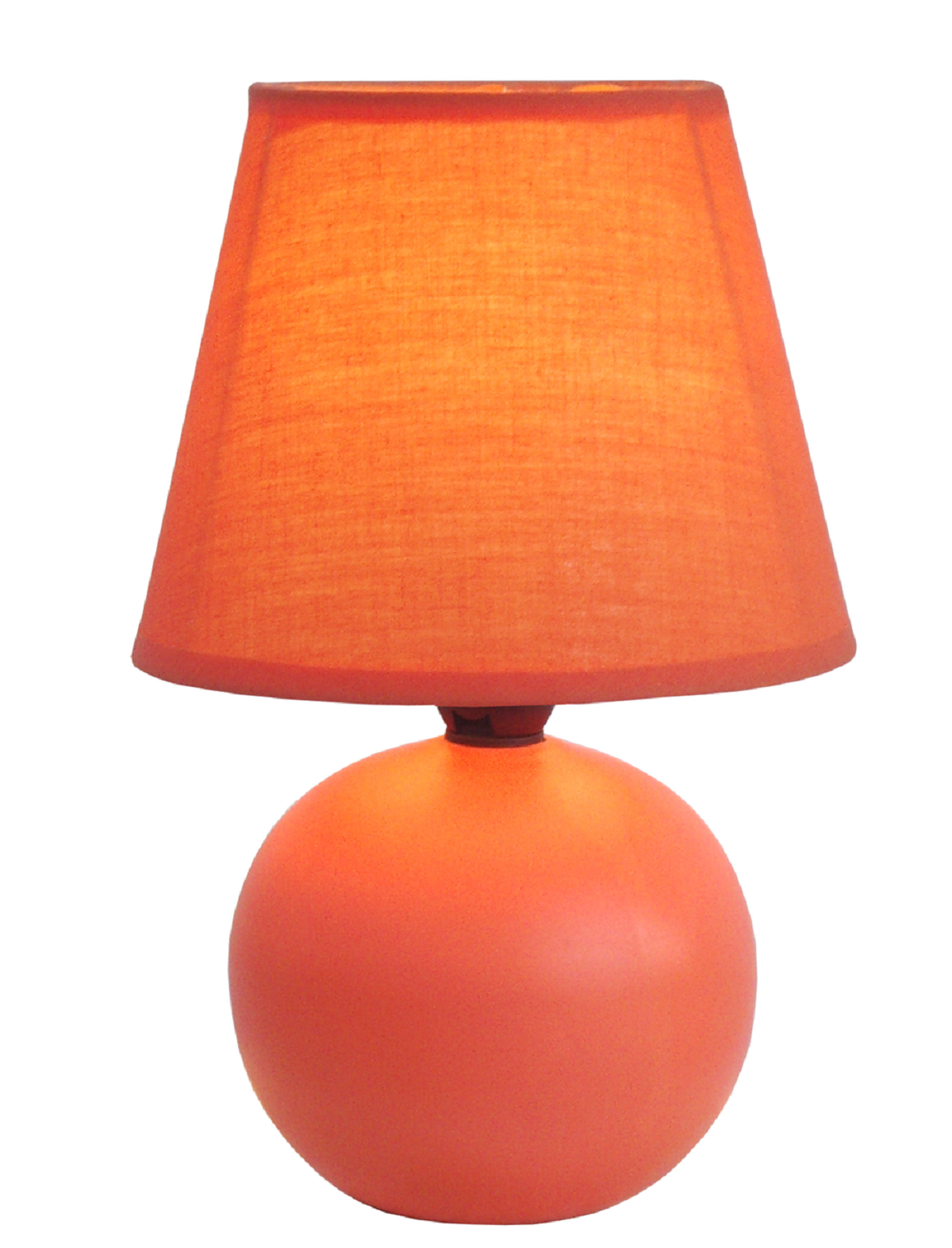 Simple Designs Orange Ceramic Globe Table Lamp