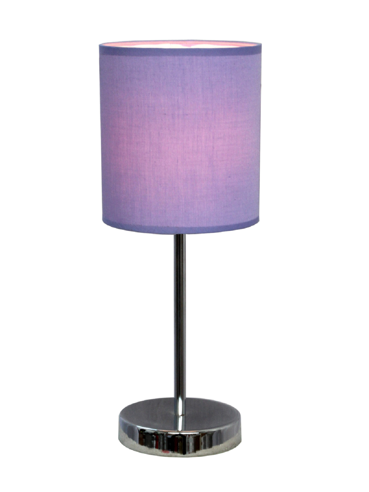 Simple Designs Chrome Basic Table Lamp with Purple Shade