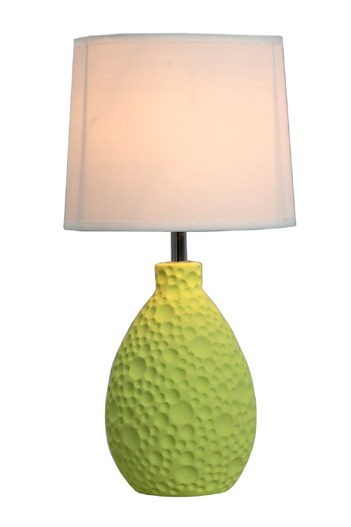 Simple Designs Green Texturized Ceramic Oval Table Lamp