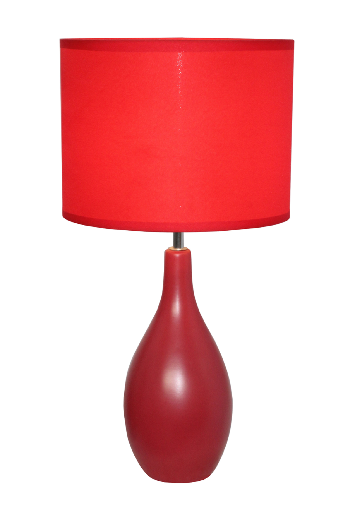 Simple Designs Red Oval Base Ceramic Table Lamp