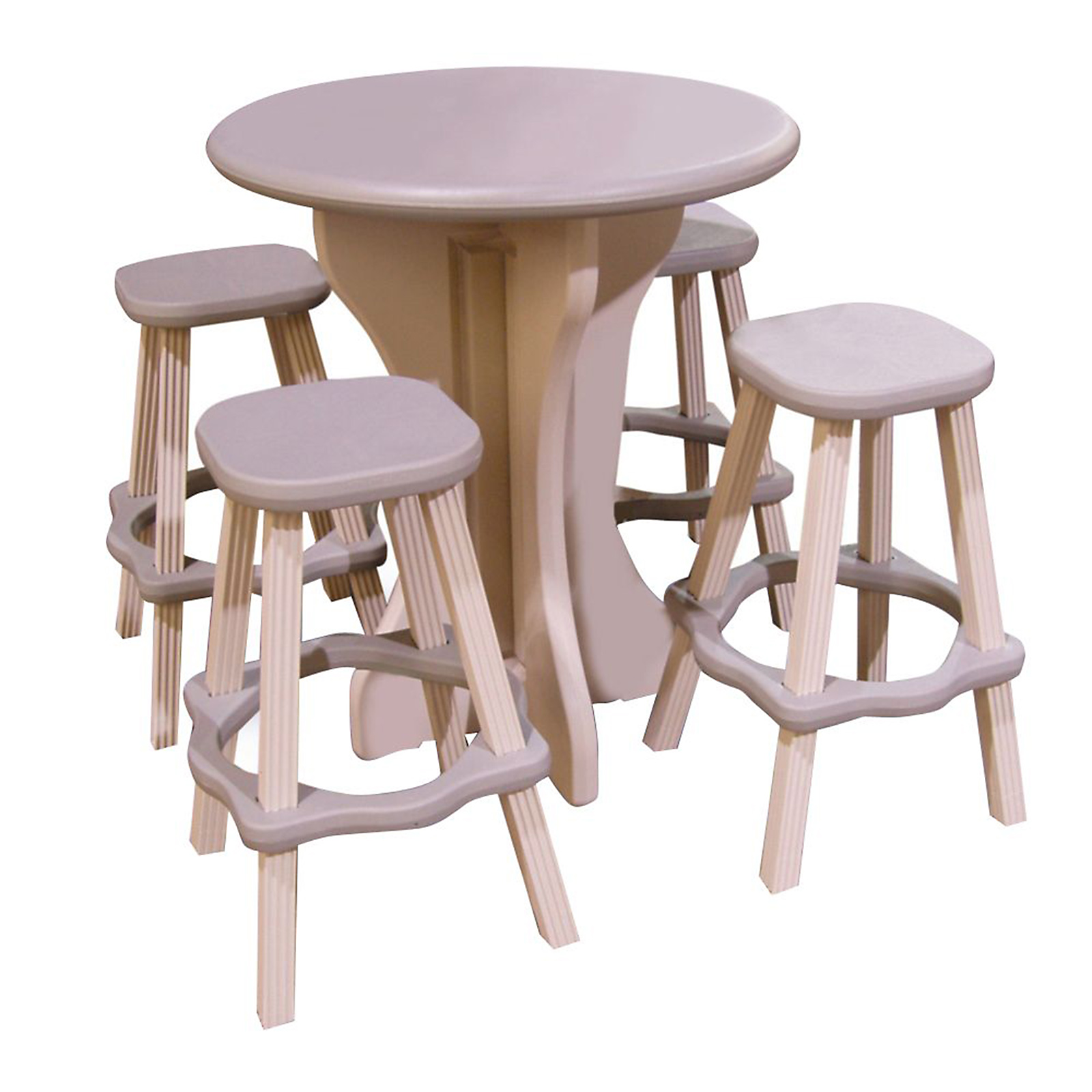 Leisure Accents 5-piece Bistro Table and Bar Stools - Taupe