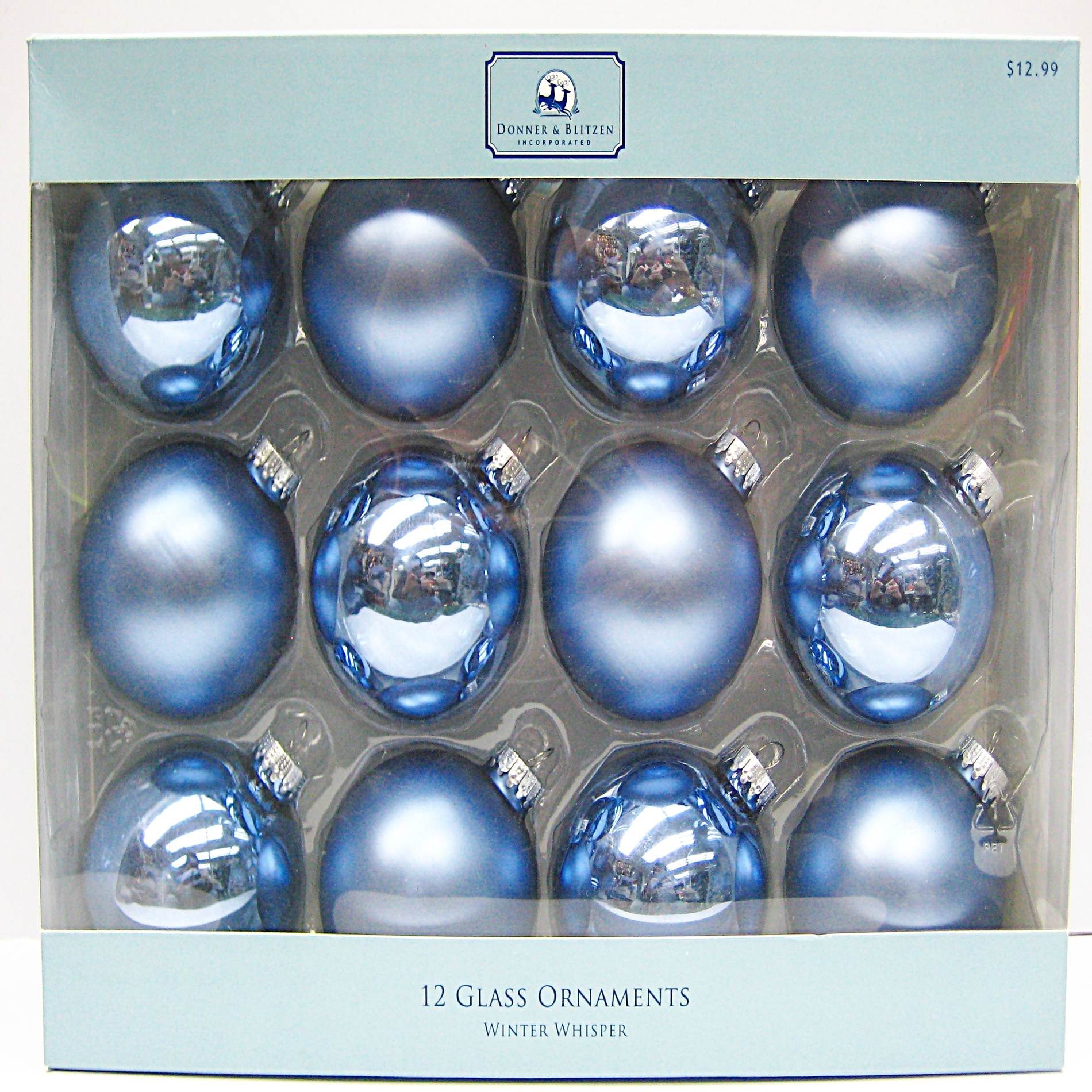 Donner & Blitzen Incorporated Christmas Glass Ornament
