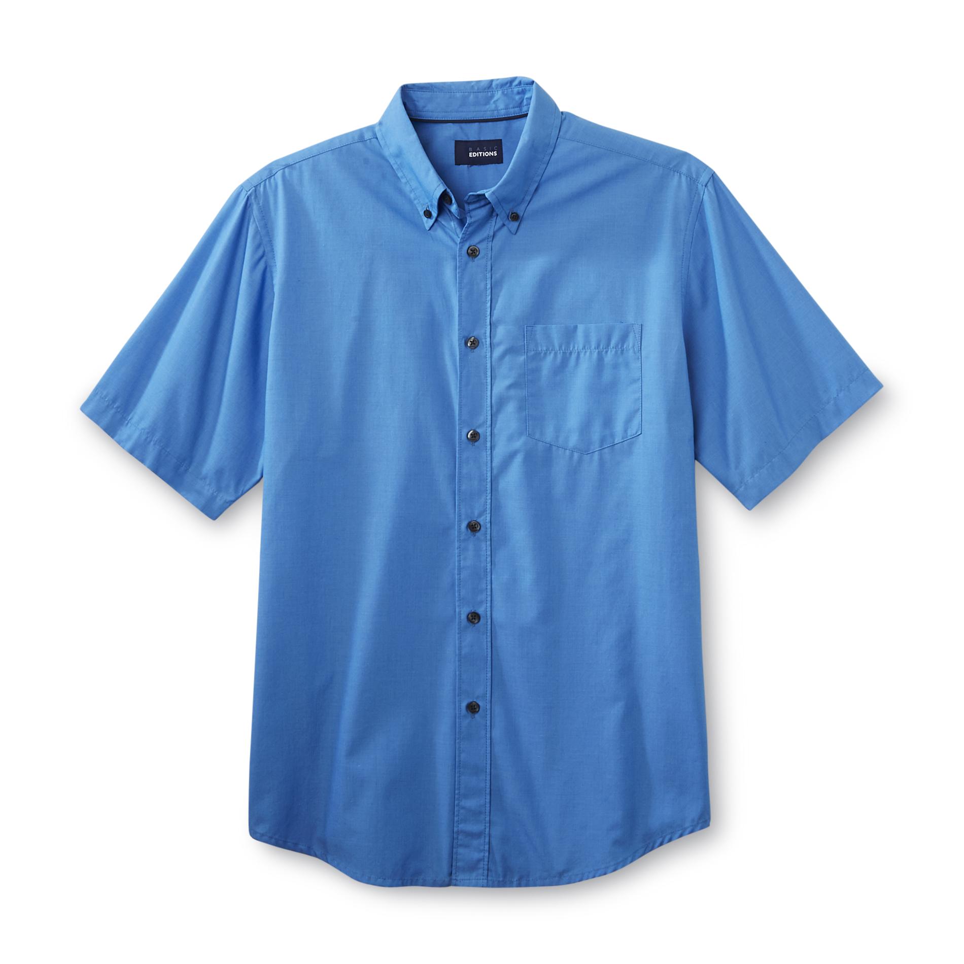 Basic Editions Men's Big & Tall Men's Button-Front Shirt