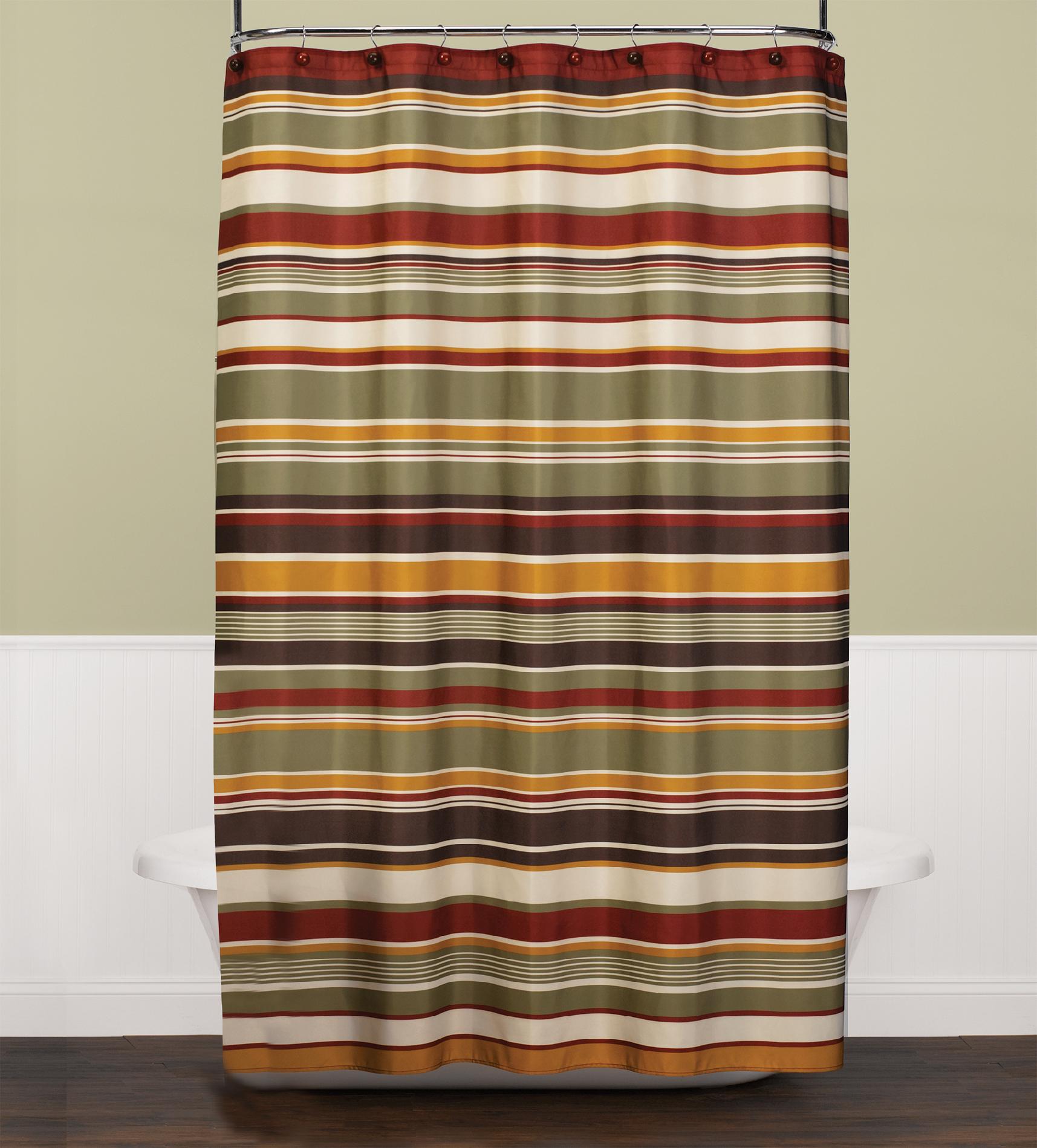 Cannon Eastside Stripe Red Shower Curtain