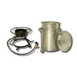 King Kooker&reg; King Kooker 5012 Portable Propane Outdoor Boiling and Steaming Cooker Package with 50-Quart Aluminum Pot and Steaming Basket