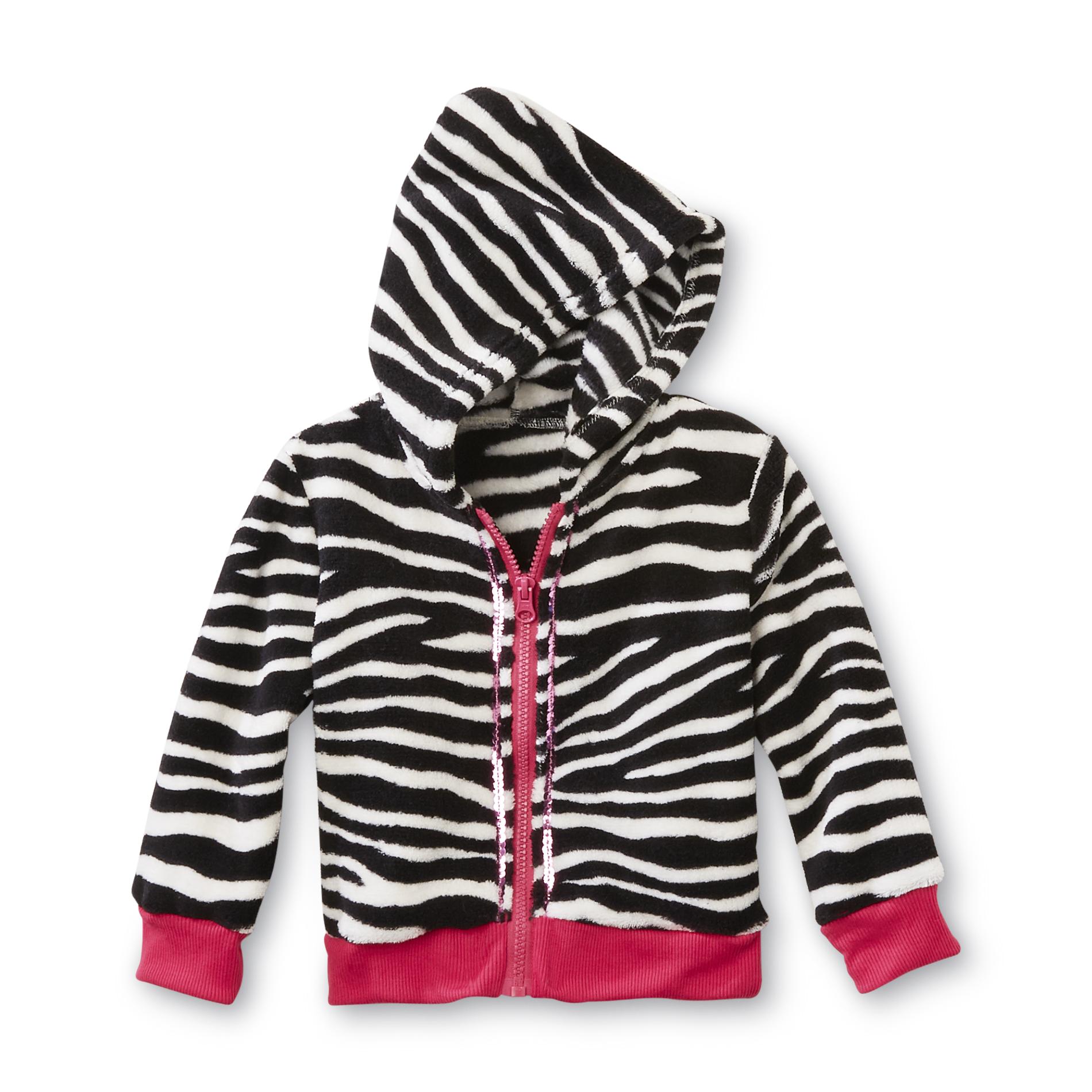 WonderKids Infant & Toddler Girl's Fleece Hoodie Jacket - Zebra Print