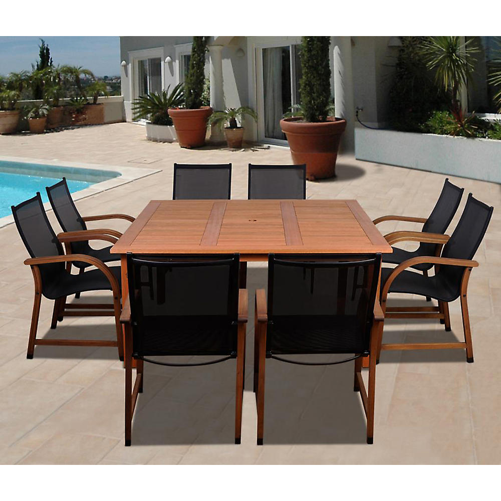 Amazonia Syracuse Eucalyptus 9 Piece Square Patio Dining Set