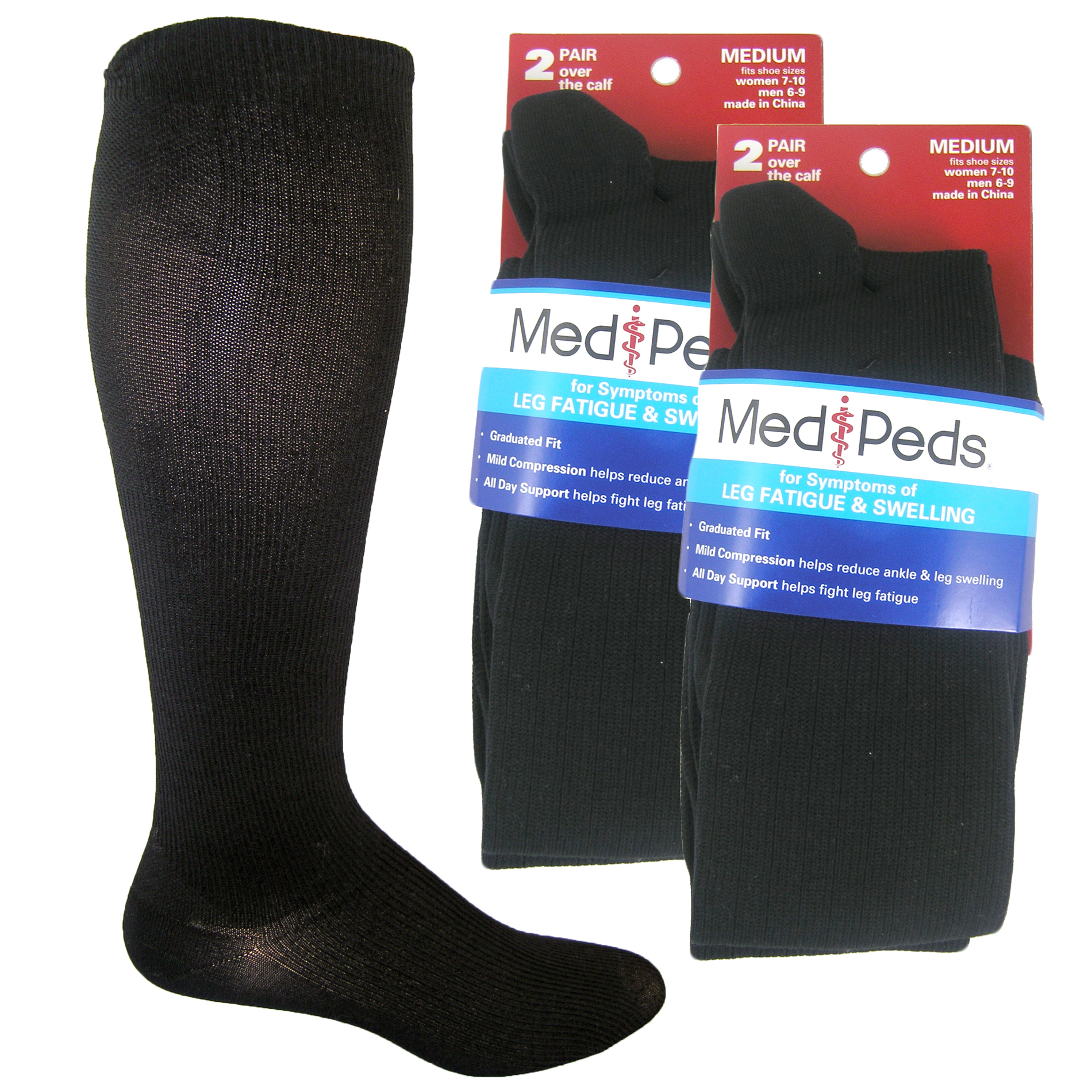 MediPeds Nylon Compression Socks - 4 Pr