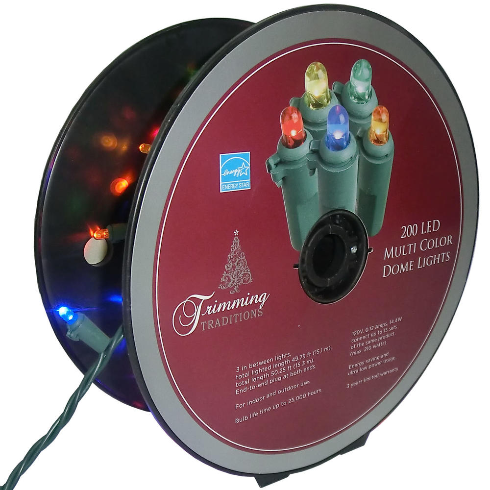 Trimming Traditions 200 Multi-Color on Reel Dome LED Christmas Lights