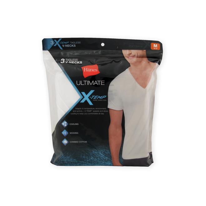 Hanes Men's 3Pack XTemp VNeck Undershirts
