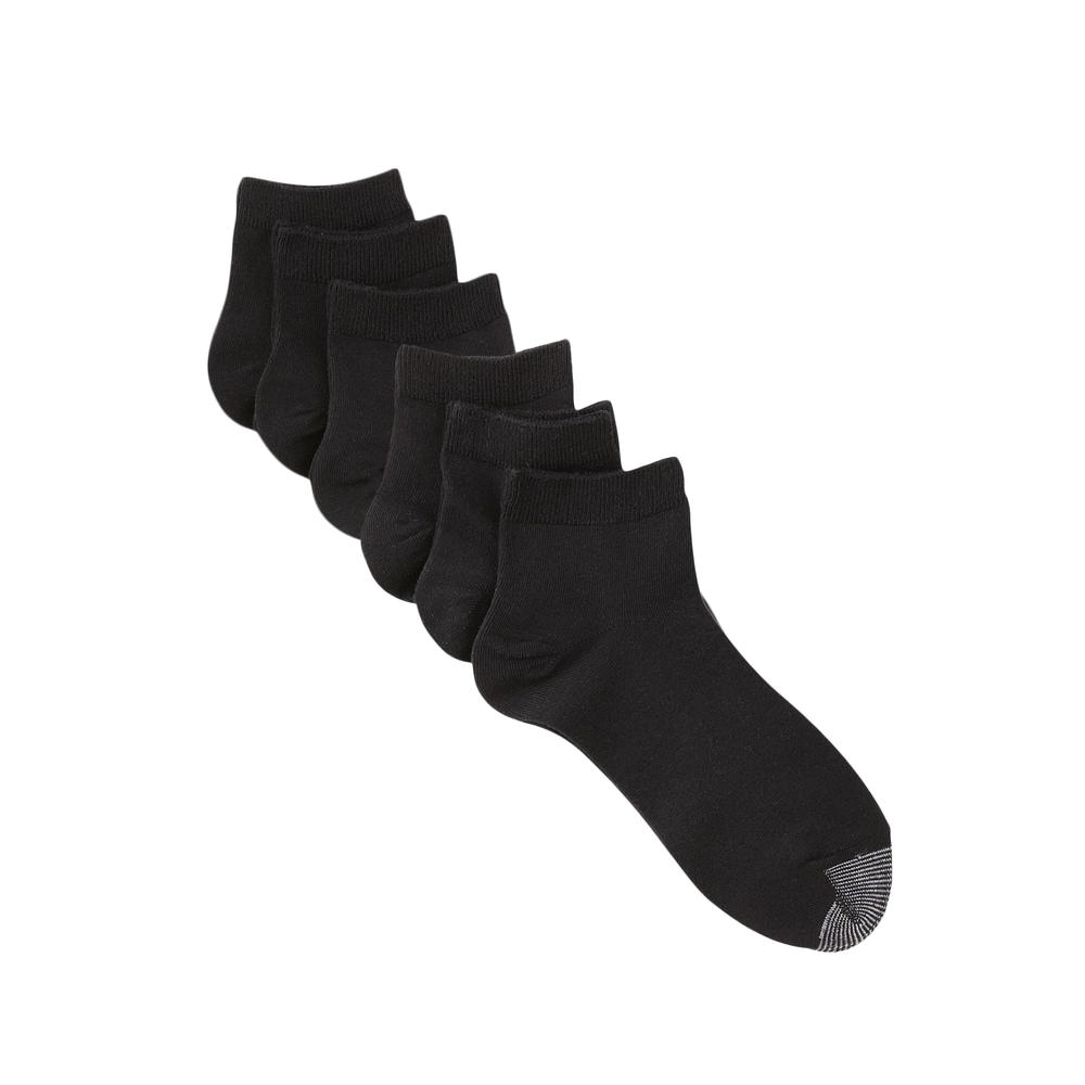 Silvertoe Women's Flat Knit Quarter Socks - 6 Pairs