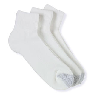 Silvertoe 3pk White High Bulk Acrylic Quarter Sock - Clothing, Shoes ...