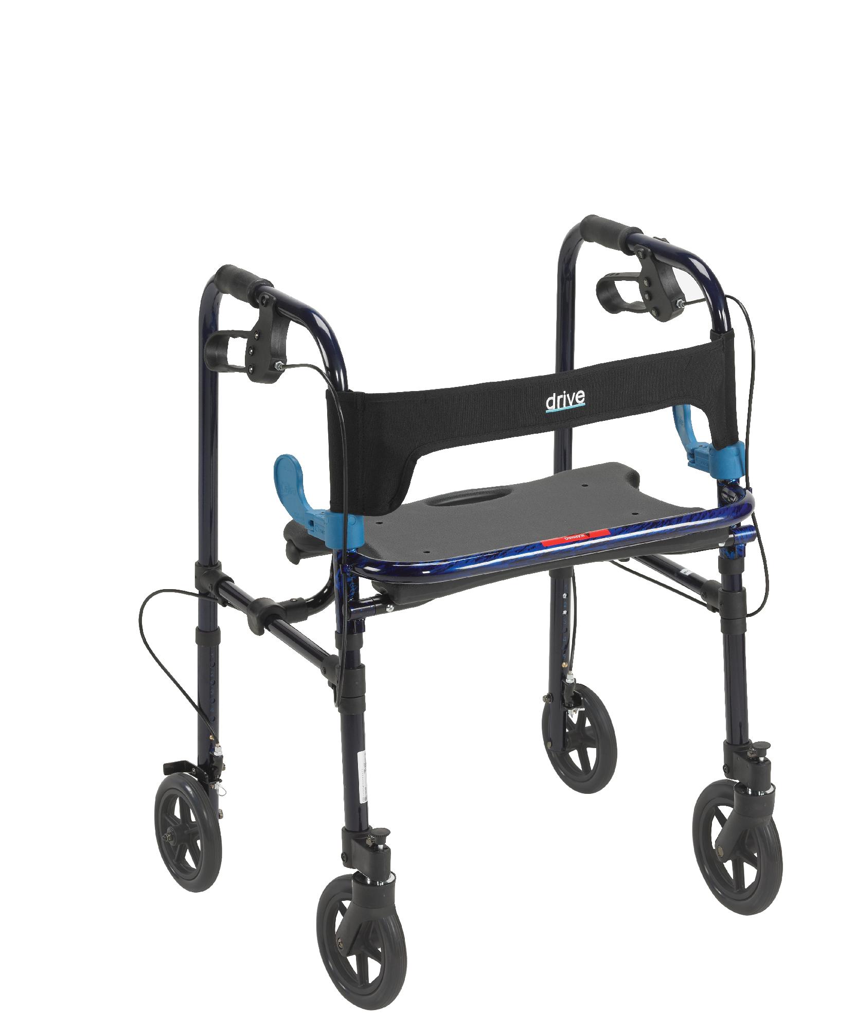 Drive Medical Clever Lite Flame Blue Rollator Walker with 8" Casters