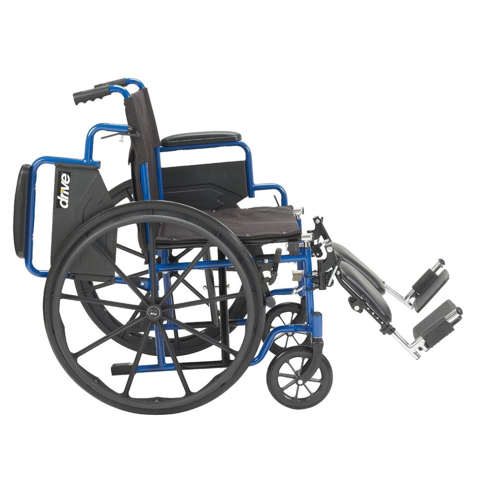 Drive Medical Blue Streak Wheelchair with Flip Back Desk Arms and Elevating Leg Rests