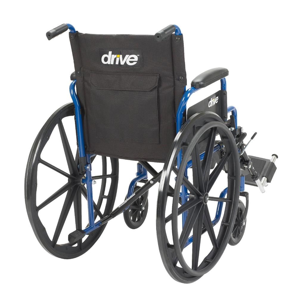 Drive Medical Blue Streak Wheelchair with Flip Back Desk Arms and Elevating Leg Rests