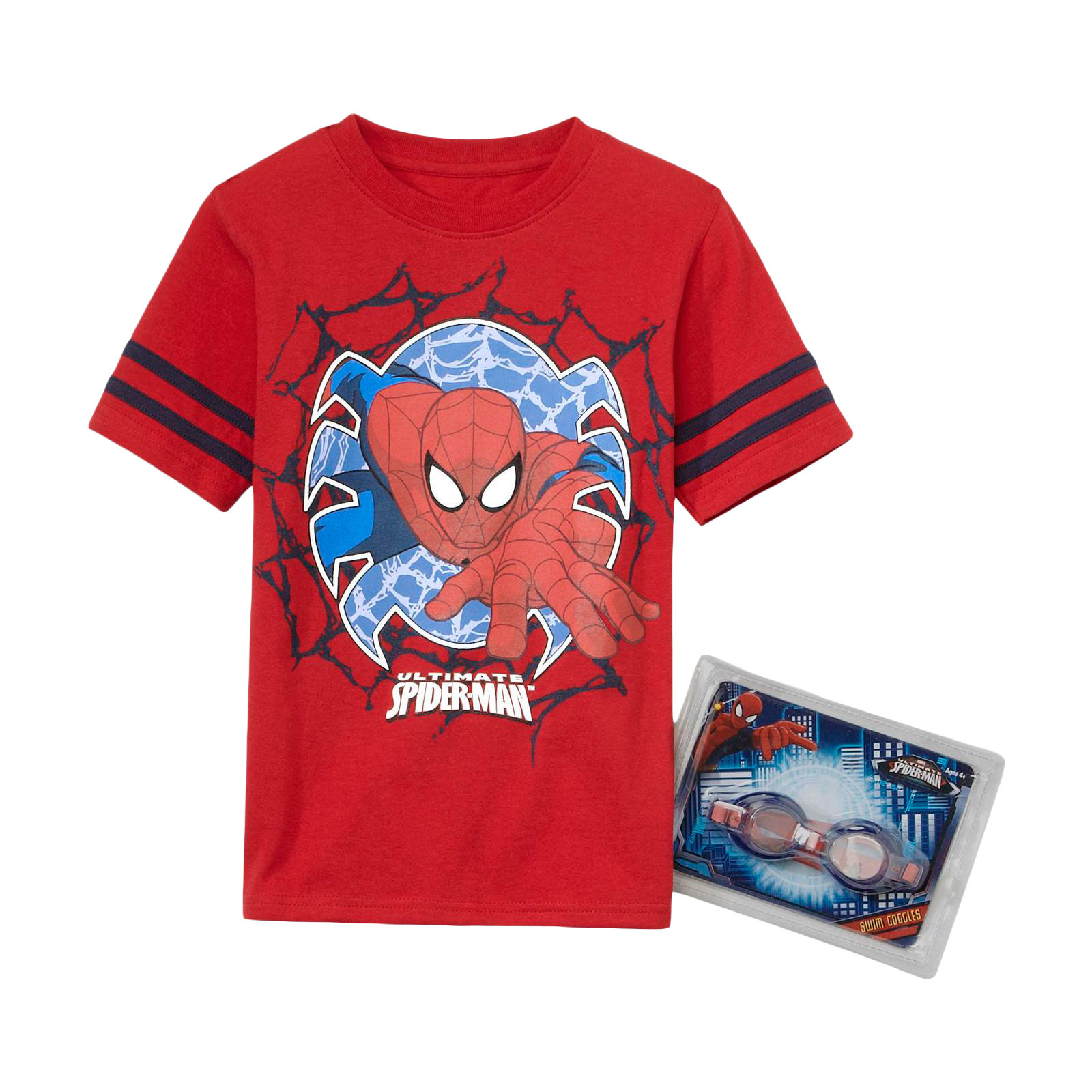 Marvel Spider-Man Boy's T-Shirt & Swim Goggles