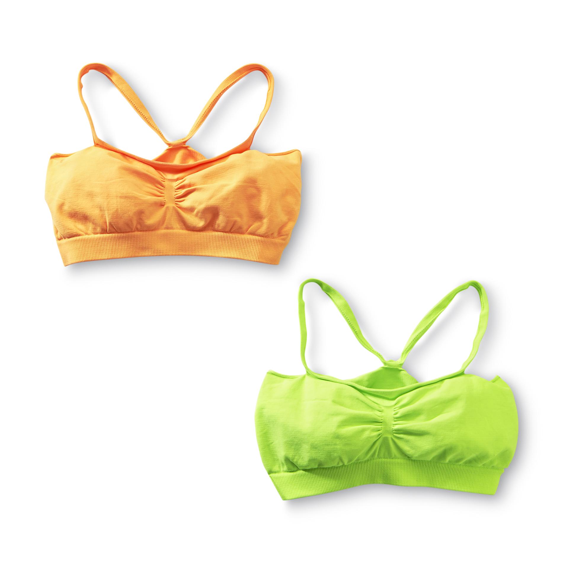 Hanes Girl's 2 Pack Seamless Bandini Bras, Size: Large, White/Black Hanes Girl's 2 Pack Seamless Bandini Bras, Size: Large, White/Black