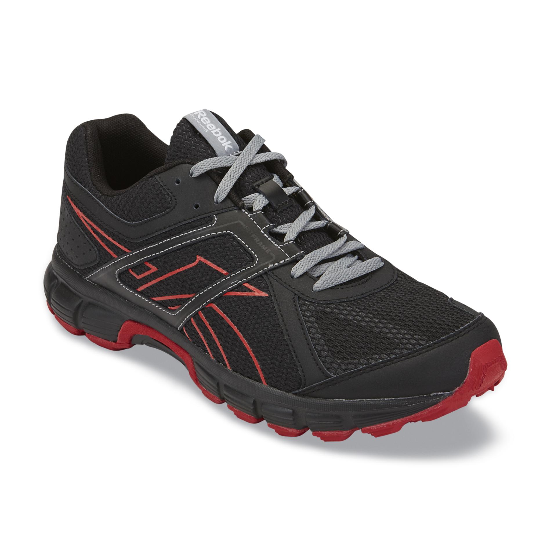 Reebok Men's Record Finish Trail Running Athletic Shoe - Black/Red