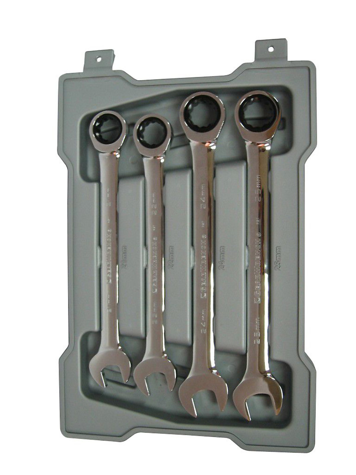 GearWrench 4 pc. Metric Flat Full Polish Ratcheting Combination Wrench Set