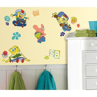 Roommates Spongebob Skaters Peel Stick Wall Decals Home Home