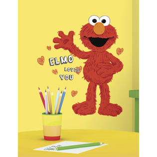 Roommates Sesame Street Elmo Loves You Peel Stick Giant Wall