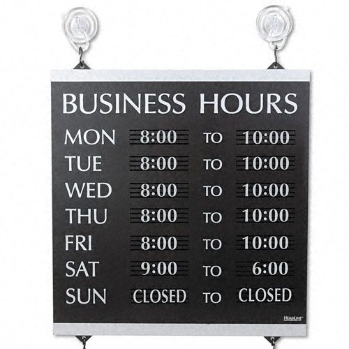U. S. Stamp & Sign USS4247 Century Series Business Hours Sign