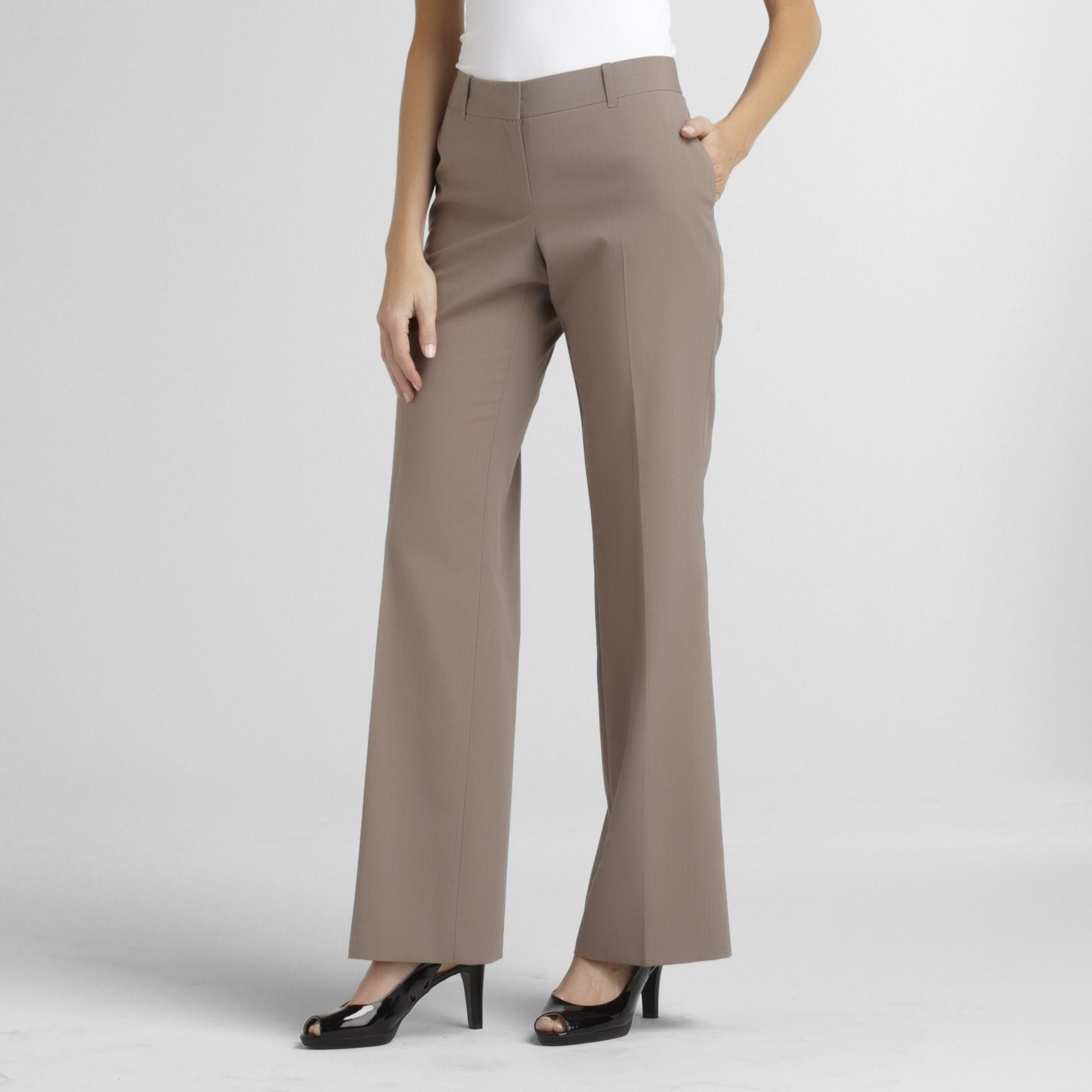 Attention Women's Curvy Fit Dress Pants Crosshatch