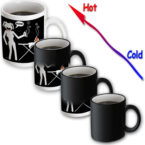 3dRose - Mark Grace SCREAMNJENNY Wardrobe Malfunctions - WARDROBE MALFUNCTION ironing hazard 2 on black - 11 oz Transforming mug 3dRose - Mark Grace SCREAMNJENNY Wardrobe Malfunctions - WARDROBE MALFUNCTION ironing hazard 2 on black - 11 oz Transforming mug