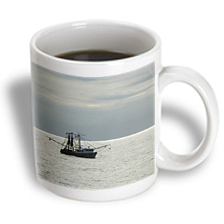 3dRose - Florene Boat - Gulf Shrimp Boat - 15 oz mug, White 3dRose - Florene Boat - Gulf Shrimp Boat - 15 oz mug, White