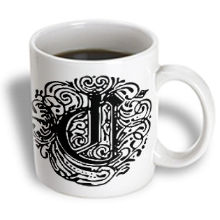 3dRose - Sandy Mertens Monograms - Fancy Letter C - 15 oz mug, White 3dRose - Sandy Mertens Monograms - Fancy Letter C - 15 oz mug, White