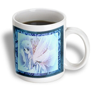 3dRose - Susan Brown Designs Angel or Fairy Themes - Blue Anime Angel - 11 oz mug, White 3dRose - Susan Brown Designs Angel or Fairy Themes - Blue Anime Angel - 11 oz mug, White