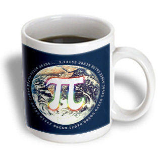 3dRose - Houk Digital Design Symbols - Pi Number on Earth Symbol on dark blue background - 15 oz mug, White 3dRose - Houk Digital Design Symbols - Pi Number on Earth Symbol on dark blue background - 15 oz mug, White
