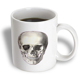 3dRose - TNMGraphics Halloween - Skull in Positive - 11 oz mug, White 3dRose - TNMGraphics Halloween - Skull in Positive - 11 oz mug, White