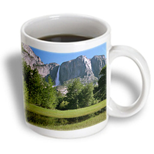 3dRose - Sandy Mertens California - Yosemite Falls From Valley - 11 oz mug, White 3dRose - Sandy Mertens California - Yosemite Falls From Valley - 11 oz mug, White