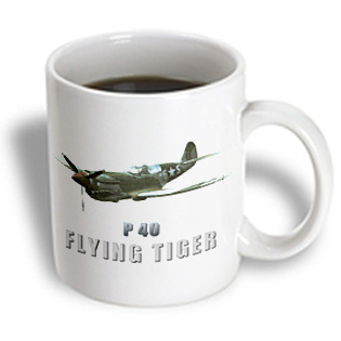 3dRose - Boehm Graphics Aircraft - Flying Tiger Aircraft - 11 oz mug, White 3dRose - Boehm Graphics Aircraft - Flying Tiger Aircraft - 11 oz mug, White